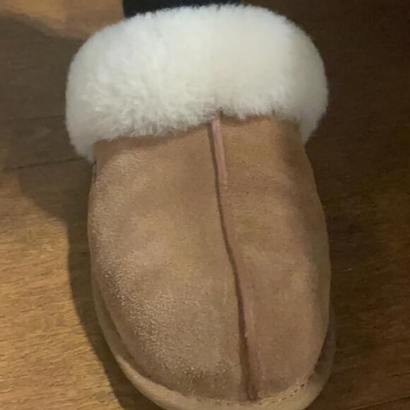 🆕Women's Chestnut Imported Sheepskin Dyed Sheep Fur Suede upper Slipper - Picture 5 of 12
